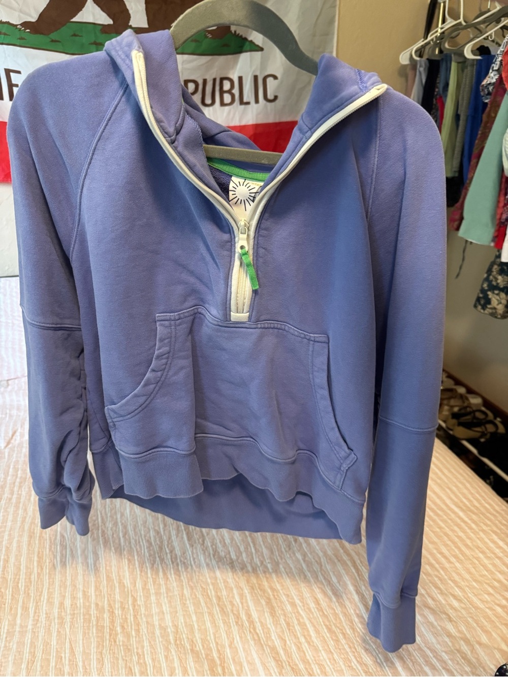 Offline by Aerie Periwinkle Quarter Zip Pullover Hoodie